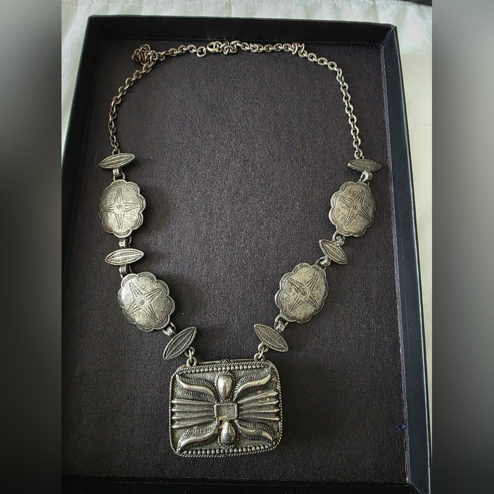 Vintage Estee Lauder Necklace with perfume locket Unique Piece Boho Indian